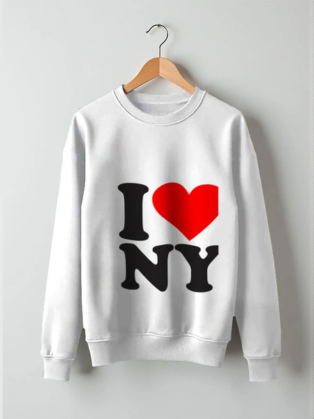 Заказать свитшот в Москве. Свитшот унисекс хлопковый i love NY от pyzhik - готовые дизайны и нанесение принтов.