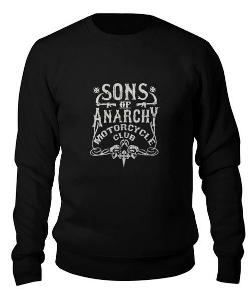 Заказать свитшот в Москве. Свитшот унисекс хлопковый Sons of Anarchy от scrat29@yandex.ru - готовые дизайны и нанесение принтов.