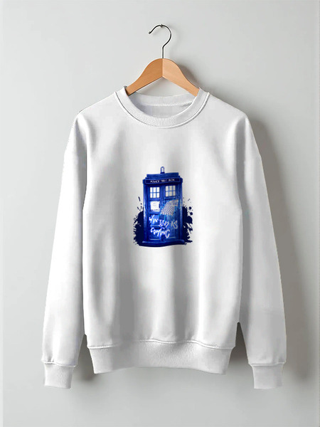 Заказать свитшот в Москве. Свитшот унисекс хлопковый Tardis is Coming от coolmag - готовые дизайны и нанесение принтов.