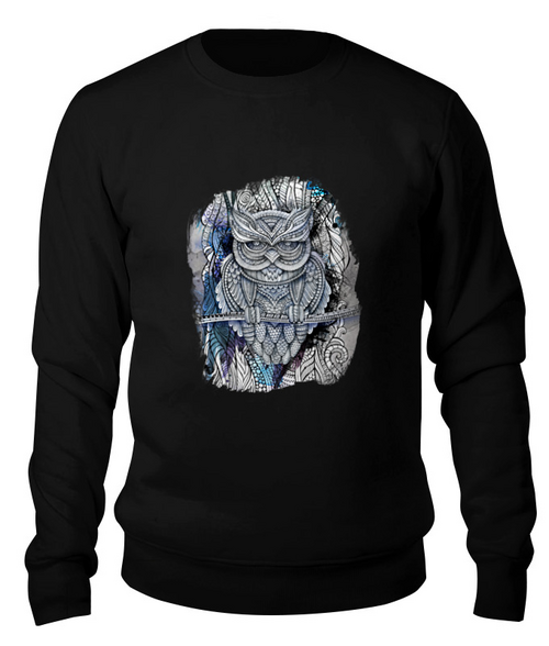 Заказать свитшот в Москве. Свитшот унисекс хлопковый Doodle Owl от ArtBYtik - готовые дизайны и нанесение принтов.