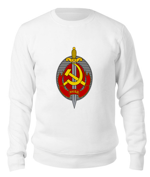 Заказать свитшот в Москве. Свитшот унисекс хлопковый НКВД Эмблемма от Leichenwagen - готовые дизайны и нанесение принтов.