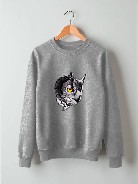 Заказать свитшот в Москве. Свитшот унисекс хлопковый Owl Gray от Troy - Angel - готовые дизайны и нанесение принтов.
