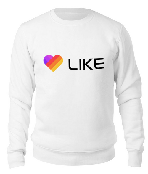 Заказать свитшот в Москве. Свитшот унисекс хлопковый Like  от DESIGNER   - готовые дизайны и нанесение принтов.