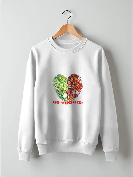 Заказать свитшот в Москве. Свитшот унисекс хлопковый GO VEGGIE! от RainbowSoul - готовые дизайны и нанесение принтов.