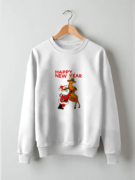 Заказать свитшот в Москве. Свитшот унисекс хлопковый Happy New Year от Leichenwagen - готовые дизайны и нанесение принтов.