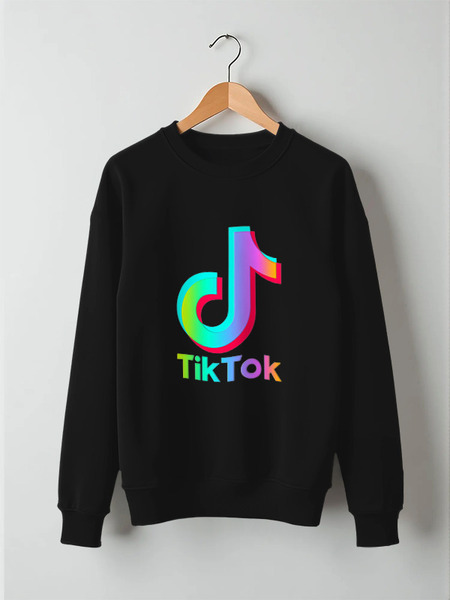 Заказать свитшот в Москве. Свитшот унисекс хлопковый TIK TOK (Tik Tok video) от vista12761@rambler.ru - готовые дизайны и нанесение принтов.