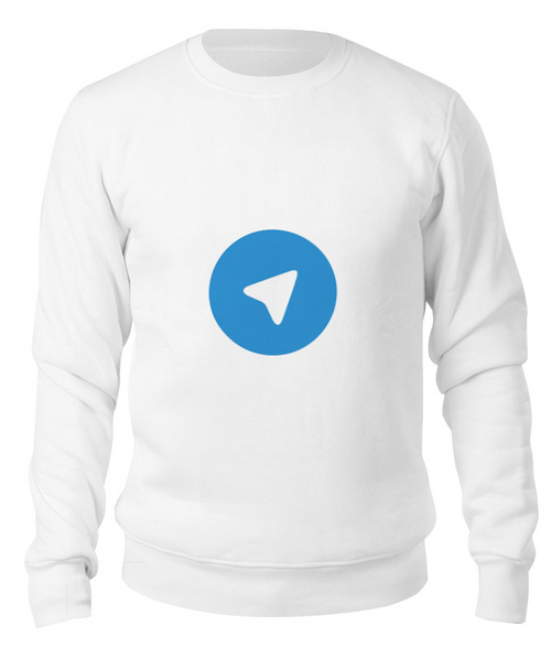 Заказать свитшот в Москве. Свитшот унисекс хлопковый Логотип Telegram от YellowCloverShop - готовые дизайны и нанесение принтов.