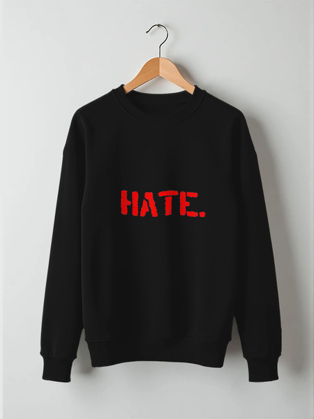 Заказать свитшот в Москве. Свитшот унисекс хлопковый Hate. от Soohelpless - готовые дизайны и нанесение принтов.