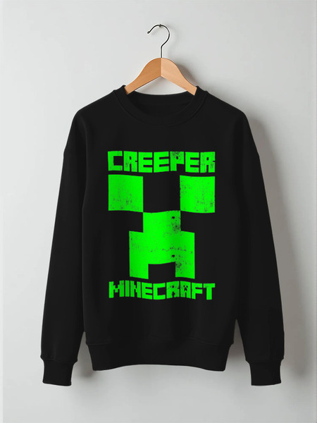 Заказать свитшот в Москве. Свитшот унисекс хлопковый MINECRAFT CREEPER от vista12761@rambler.ru - готовые дизайны и нанесение принтов.