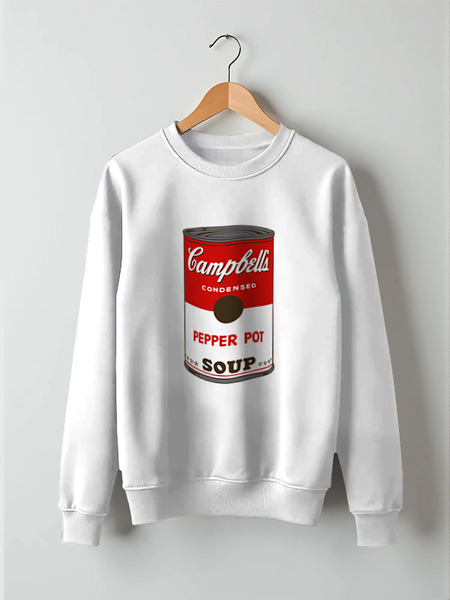 Заказать свитшот в Москве. Свитшот унисекс хлопковый Campbell's Soup (Энди Уорхол) от coolmag - готовые дизайны и нанесение принтов.