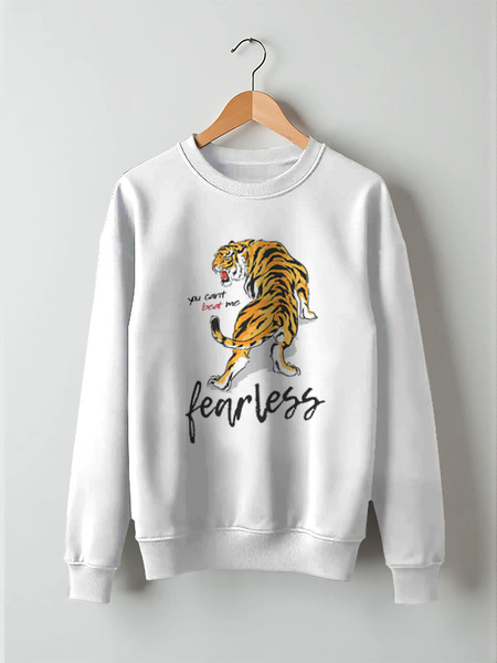 Заказать свитшот в Москве. Свитшот унисекс хлопковый You can beat me fearless от Никита Коледенков - готовые дизайны и нанесение принтов.