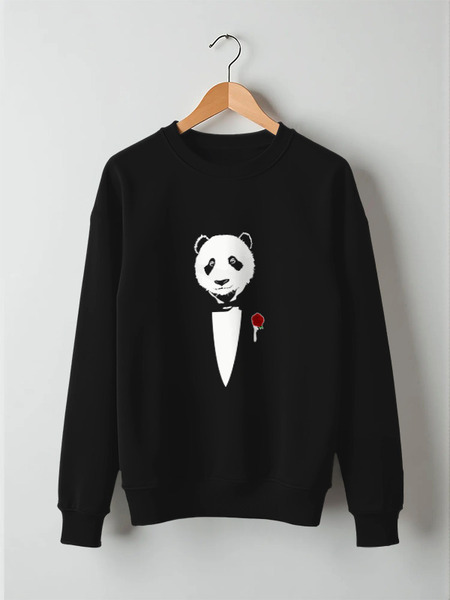Заказать свитшот в Москве. Свитшот унисекс хлопковый Panda Godfather от skynatural - готовые дизайны и нанесение принтов.