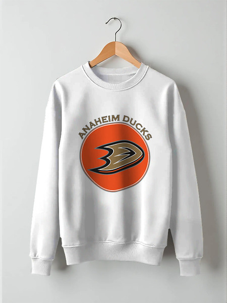 Заказать свитшот в Москве. Свитшот унисекс хлопковый Anaheim Ducks от kspsshop - готовые дизайны и нанесение принтов.