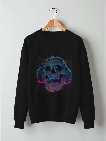 Заказать свитшот в Москве. Свитшот унисекс хлопковый Skull loves music от Дана Столыпина - готовые дизайны и нанесение принтов.