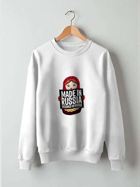 Заказать свитшот в Москве. Свитшот унисекс хлопковый Made in Russia by Hearts of Russia от Design Ministry - готовые дизайны и нанесение принтов.