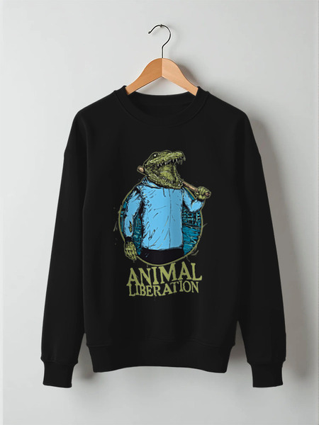 Заказать свитшот в Москве. Свитшот унисекс хлопковый Animal liberation от Leichenwagen - готовые дизайны и нанесение принтов.