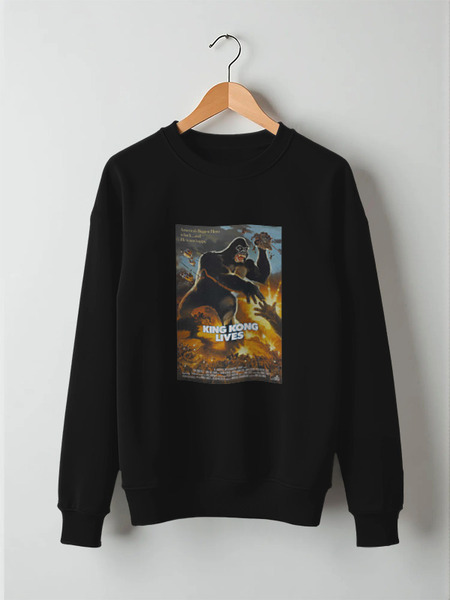 Заказать свитшот в Москве. Свитшот унисекс хлопковый King Kong Lives от KinoArt - готовые дизайны и нанесение принтов.