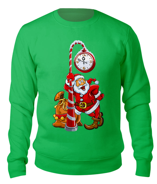Заказать свитшот в Москве. Свитшот унисекс хлопковый Санта Клаус от T-shirt print  - готовые дизайны и нанесение принтов.