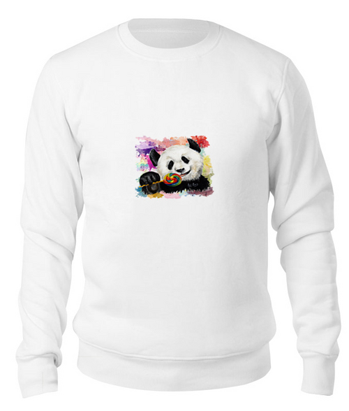 Заказать свитшот в Москве. Свитшот унисекс хлопковый Панда с леденцом от artberry - готовые дизайны и нанесение принтов.