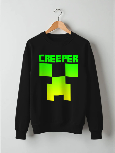 Заказать свитшот в Москве. Свитшот унисекс хлопковый MINECRAFT CREEPER от vista12761@rambler.ru - готовые дизайны и нанесение принтов.
