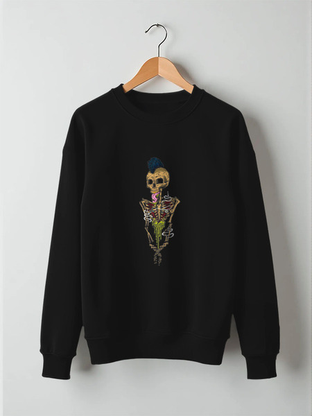 Заказать свитшот в Москве. Свитшот унисекс хлопковый Skeleton Art от Leichenwagen - готовые дизайны и нанесение принтов.