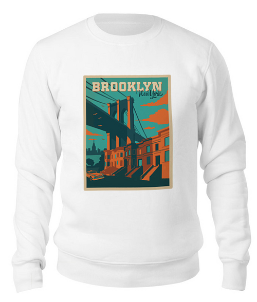 Заказать свитшот в Москве. Свитшот унисекс хлопковый Brooklyn от Pinky-Winky - готовые дизайны и нанесение принтов.