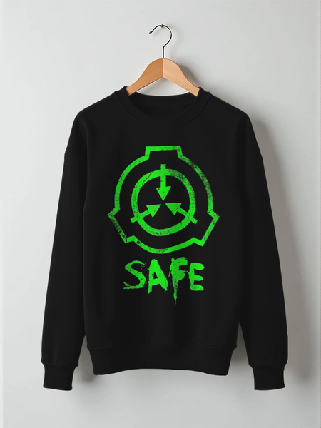 Заказать свитшот в Москве. Свитшот унисекс хлопковый SCP, Safe от geekbox - готовые дизайны и нанесение принтов.