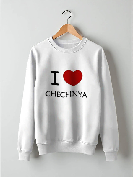 Заказать свитшот в Москве. Свитшот унисекс хлопковый Свитшот "I love Chechnya" от Re  Tyan - готовые дизайны и нанесение принтов.