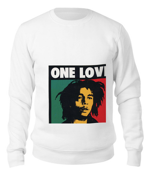 Заказать свитшот в Москве. Свитшот унисекс хлопковый Bob Marley  от gareula - готовые дизайны и нанесение принтов.