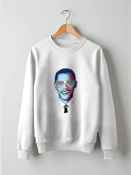 Заказать свитшот в Москве. Свитшот унисекс хлопковый Барак Обама от Vinli.shop  - готовые дизайны и нанесение принтов.