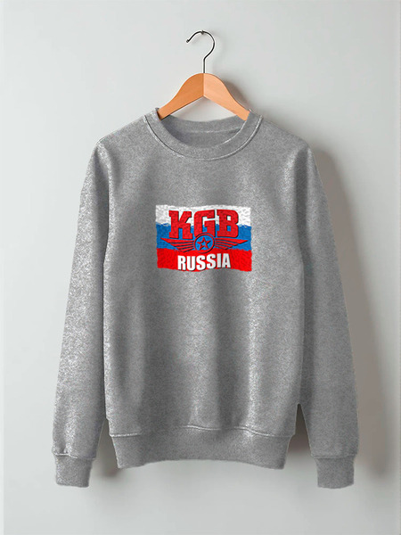 Заказать свитшот в Москве. Свитшот унисекс хлопковый KGB - Russia от Leichenwagen - готовые дизайны и нанесение принтов.