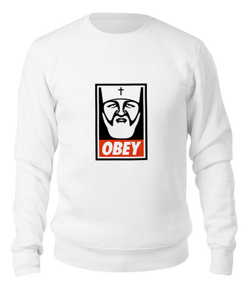 Заказать свитшот в Москве. Свитшот унисекс хлопковый Kirill OBEY от LINGAM ART | lingam.ord@gmail.com - готовые дизайны и нанесение принтов.