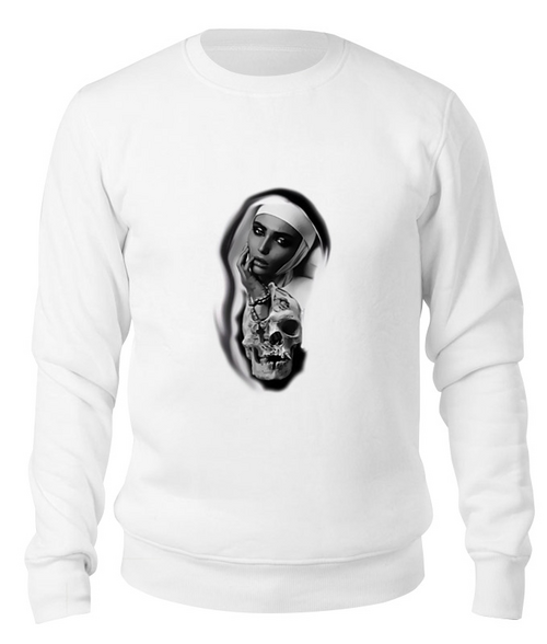 Заказать свитшот в Москве. Свитшот унисекс хлопковый Монашка от T-shirt print  - готовые дизайны и нанесение принтов.