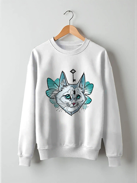 Заказать свитшот в Москве. Свитшот унисекс хлопковый Fairy cat от Анастасия Авина - готовые дизайны и нанесение принтов.