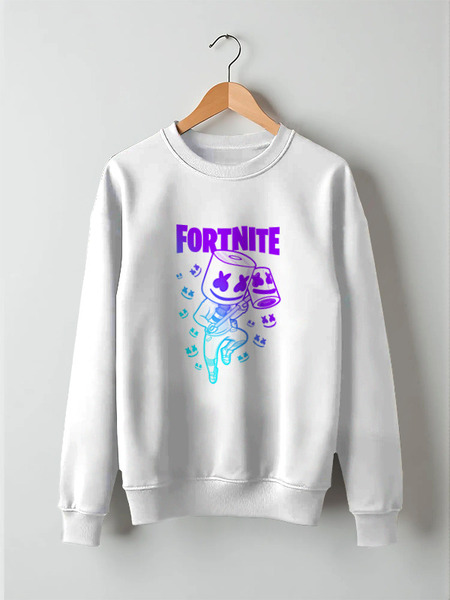 Заказать свитшот в Москве. Свитшот унисекс хлопковый MARSHMELLO FORTNITE от geekbox - готовые дизайны и нанесение принтов.