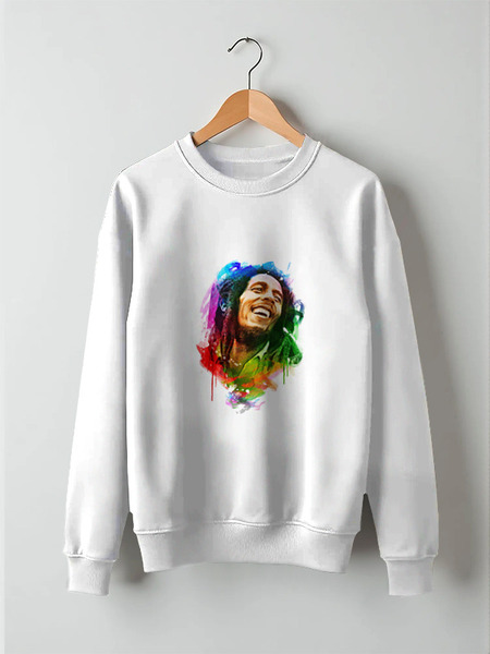 Заказать свитшот в Москве. Свитшот унисекс хлопковый Bob Marley от print_not_dead - готовые дизайны и нанесение принтов.
