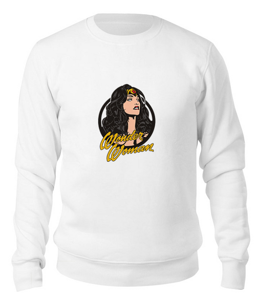 Заказать свитшот в Москве. Свитшот унисекс хлопковый Чудо-женщина (Wonder Woman) от fanart - готовые дизайны и нанесение принтов.