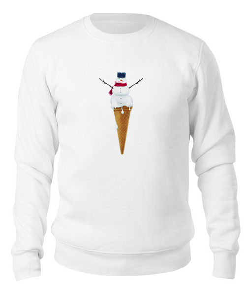 Заказать свитшот в Москве. Свитшот унисекс хлопковый Снеговик от printik - готовые дизайны и нанесение принтов.