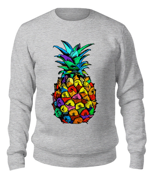 Заказать свитшот в Москве. Свитшот унисекс хлопковый ANANAS COLOR от balden - готовые дизайны и нанесение принтов.