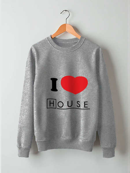 Заказать свитшот в Москве. Свитшот унисекс хлопковый i love House от pyzhik - готовые дизайны и нанесение принтов.