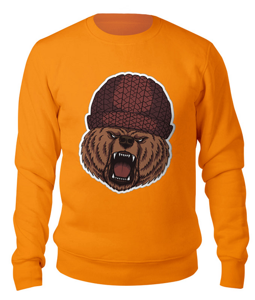 Заказать свитшот в Москве. Свитшот унисекс хлопковый Медведь от T-shirt print  - готовые дизайны и нанесение принтов.