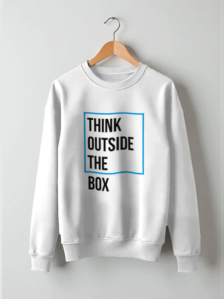 Заказать свитшот в Москве. Свитшот унисекс хлопковый Think outside the box от Startech.vc  - готовые дизайны и нанесение принтов.
