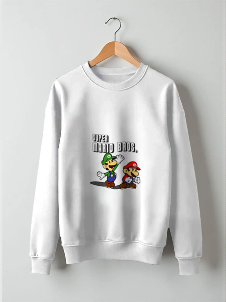 Заказать свитшот в Москве. Свитшот унисекс хлопковый Super Mario Bros. от game-fan - готовые дизайны и нанесение принтов.
