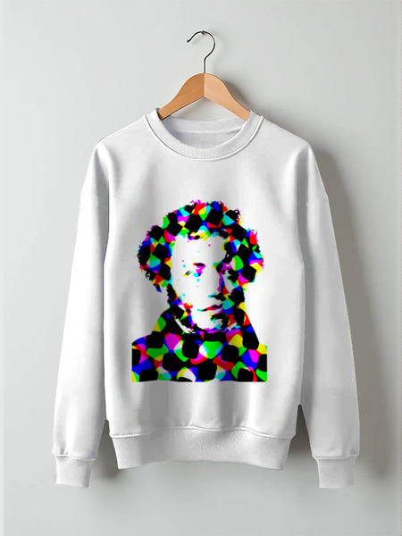 Заказать свитшот в Москве. Свитшот унисекс хлопковый Пушкин от d_ari.design@mail.ru - готовые дизайны и нанесение принтов.