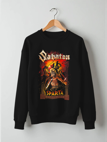 Заказать свитшот в Москве. Свитшот унисекс хлопковый Sabaton Sparta от Merch Art - готовые дизайны и нанесение принтов.