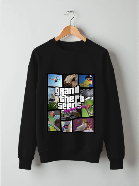 Заказать свитшот в Москве. Свитшот унисекс хлопковый Grand Theft Seeds : Papug city от kayozer@yandex.ru - готовые дизайны и нанесение принтов.