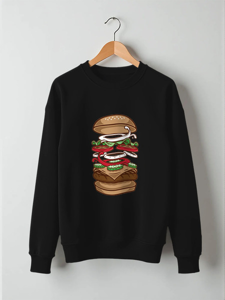Заказать свитшот в Москве. Свитшот унисекс хлопковый BURGER/БУРГЕР от crash - готовые дизайны и нанесение принтов.
