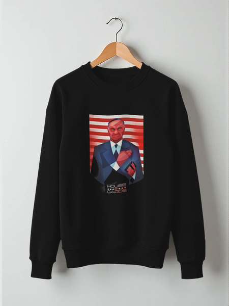 Заказать свитшот в Москве. Свитшот унисекс хлопковый House of Cards от KinoArt - готовые дизайны и нанесение принтов.