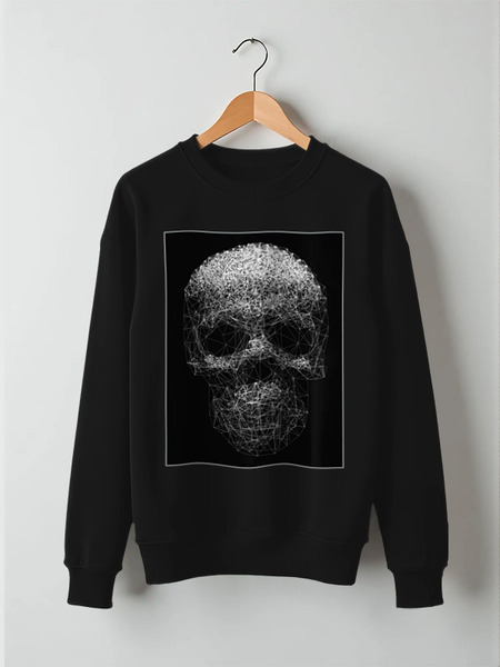Заказать свитшот в Москве. Свитшот унисекс хлопковый skull геометрия от chebotaevbaks@gmail.com - готовые дизайны и нанесение принтов.