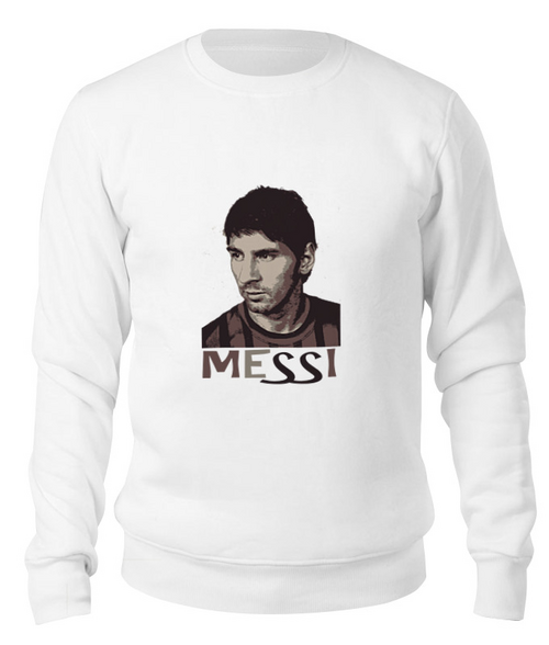 Заказать свитшот в Москве. Свитшот унисекс хлопковый messi от Анастасия - готовые дизайны и нанесение принтов.